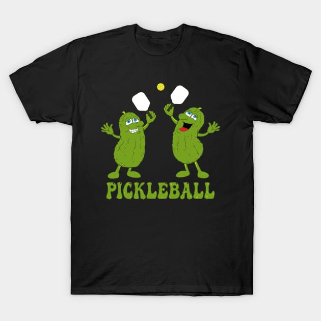 Funny Pickleball Dill Pickle Characters T-Shirt by HotHibiscus